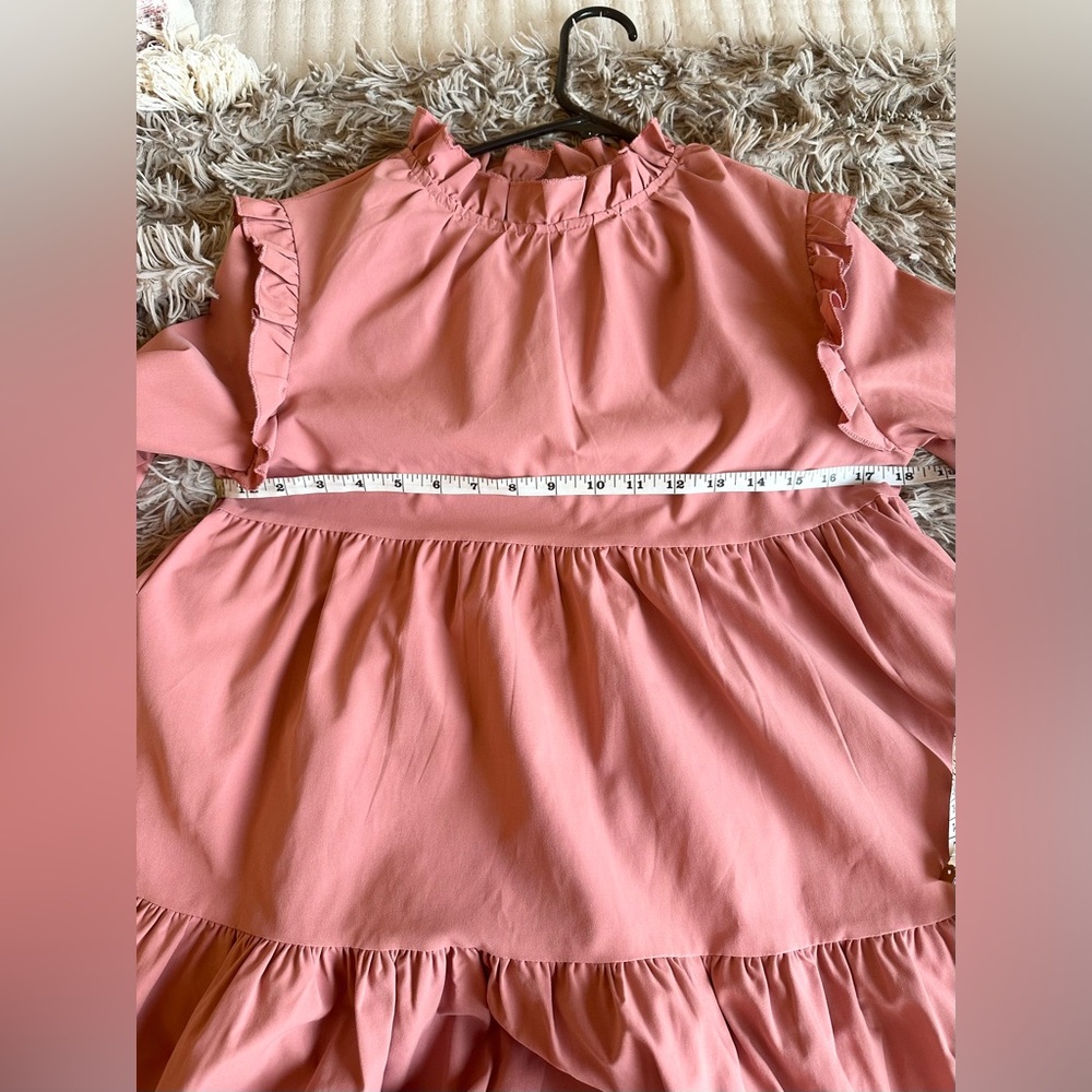 Pink Ruffle Sleeve Mini Dress - Picture 5 of 6